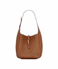 Saint Laurent Le 5 À 7 Supple Large In Grained Leather Brown 31Cm 753837Aaauq9207