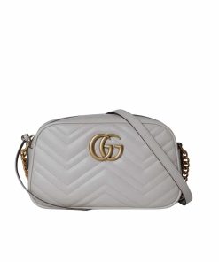 Gucci Gg Marmont Small Shoulder Bag Light Grey 24Cm 447632 Aabzb 1712
