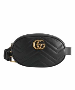 Gucci Gg Marmont Belt Bag Matelasse Black 18Cm