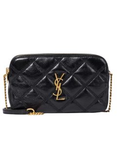 Saint Laurent Mini Becky Double Zip Bag Black 20Cm
