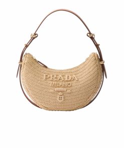 Prada Arqué Crochet Shoulder Bag Natural 22Cm 1Bc194 2M2T F0018 V Ouo