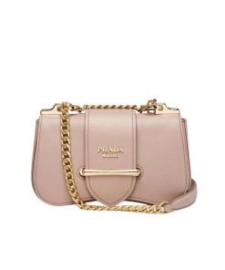 Prada Sidonie Leather Shoulder Bag In Neutral 24Cm