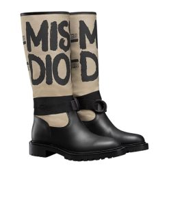 Dior D Major Boot With Miss Dior Print Warm Taupe Kdi929Cmv S44X