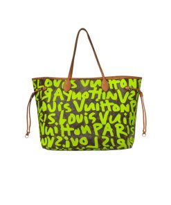 Louis Vuitton Neverfull Gm Graffiti Tote Bag Green Neon 40Cm