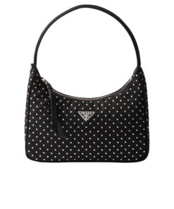 Prada Re Edition Re Nylon Mini Bag With Studs Black 23Cm 1Bc515 2Hgv F0002 V Ooo