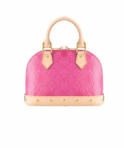 Louis Vuitton Alma Nano Monogram Vernis Embossed Neon Pink 18Cm M90611