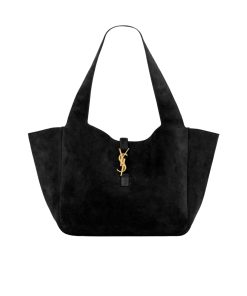 Saint Laurent Le 5 À 7 Bea In Suede Black 55Cm