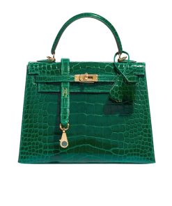 Hermes Kelly 25 Alligator Vert Emerald 25Cm