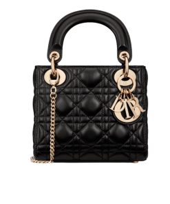 Dior Mini Lady Bag Cannage Lambskin Black 17Cm M0505Onge M900