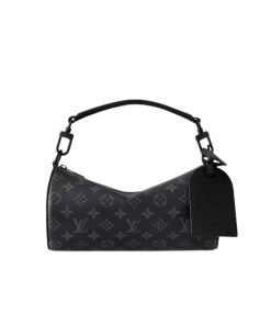Louis Vuitton Soft Polochon Monogram Macassar Canvas Black 34Cm M46796