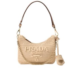 Prada Re Edition Crochet Bag Natural 22Cm 1Bc204 2M2T F0018 V Juo
