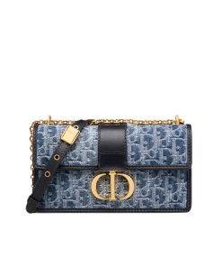 Dior Montaigne East West Blue Oblique Jacquard Denim Blue 21Cm M9334Udce M49E