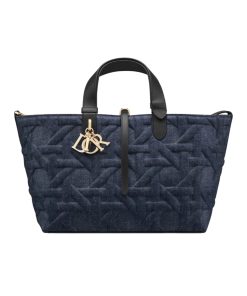Dior Medium Toujours Bag Denim Blue 30Cm