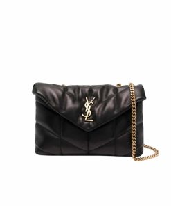 Saint Laurent Loulou Puffer Small Shoulder Bag In Black 28Cm