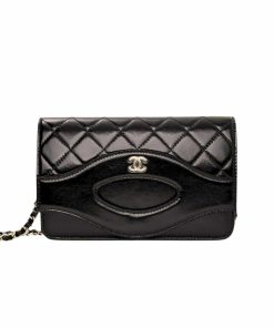 Chanel 24C Woc 31 Rue Cambon Black Shiny Calfskin Ghw Black 25Cm