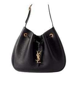 Saint Laurent Paris Vii Small Hobo In Grained Leather Black 26Cm 796626Aaduu1000