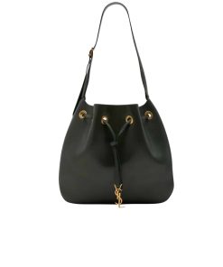 Saint Laurent Paris Vii Flat Hobo Bag In Smooth Leather Bag Black 23Cm