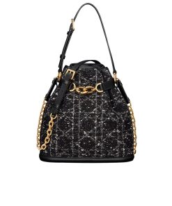 Dior Medium C'Est Dior Bag Black Cannage Tweed Black 24Cm M2271Utkv M911