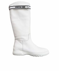 Dior D Racer Boot Calfskin White