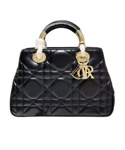 Dior Lady 95.22 Medium Handbag Black 25Cm