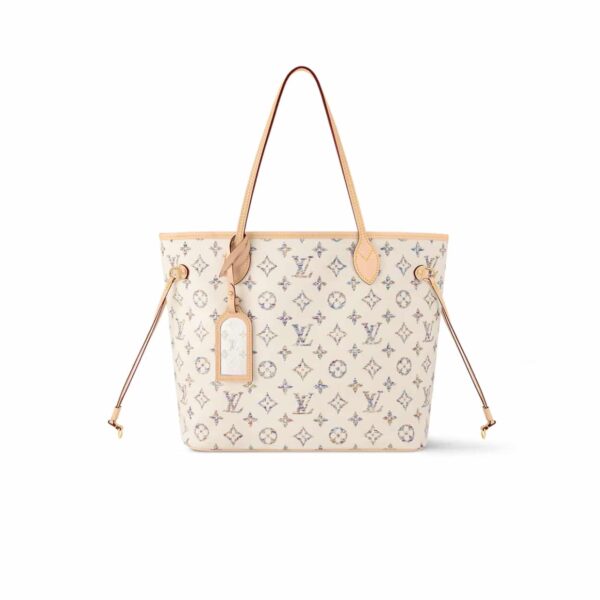 Louis Vuitton Neverfull Mm Monogram Jacquard Fabric Multicolor Beige 32Cm M24905