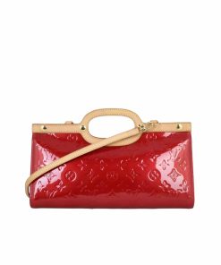 Louis Vuitton Monogram Vernis Roxbury Drive Handbag Red 33Cm