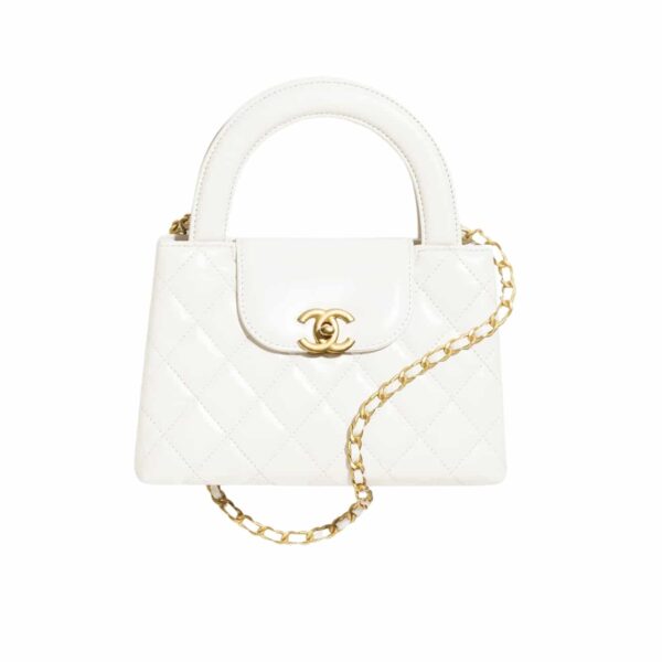 Chanel Mini Shopping Bag Shiny Crumpled Calfskin White 20Cm As4416 B15566 10601