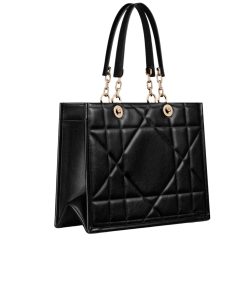 Dior Essential Tote Bag Archicannage Calfskin Black 26Cm M8722Ozvj M900