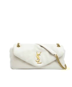 Saint Laurent Calypso Small In Plunged Lambskin Blanc Vintage 27Cm 734153Aacqo9227