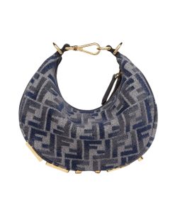 Fendi Fendigraphy Mini Blue Chenille Mini Bag 18Cm 8Bs081Asu0F1Pqm