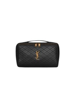 Saint Laurent Gaby Vanity Case In Quilted Lambskin Black 24Cm 7531711El071000