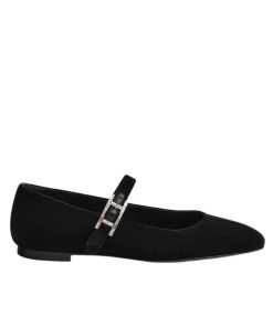 Hermes Jane Ballet Flat In Velvet Noir H242046Z 02370