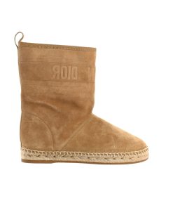 Dior Calfskin Suede Shearling Granville Espadrille Boots Natural