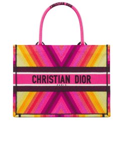 Dior Miss Dior Book Tote Multicolor Bayadère Embroidery 36Cm M1296Zedt M20E