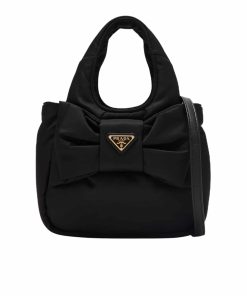 Prada Re Nylon Bow Mini Bag Black 20Cm