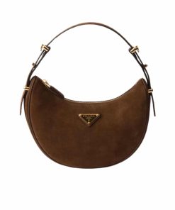 Prada Arqué Suede Shoulder Bag Cocoa Brown 22Cm 1Bc194 2C4S F0324 V Ooo
