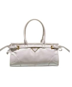 Prada Medium Leather Handbag White 32Cm 1Ba426 2Cyr F0Pg7 V Moo