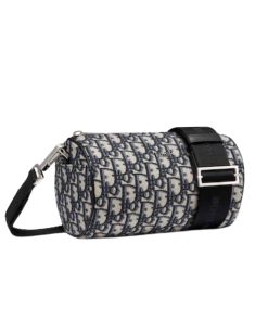 Dior Roller Messenger Dior Oblique Jacquard Beige Black 19Cm  1Ropo061Yky H26E