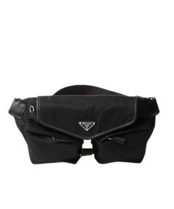 Prada Re Nylon And Leather Shoulder Bag Black 28Cm 2Vh174 2Dw3 F0002 V Ooo