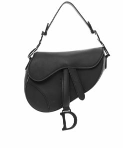 Dior Ultra Matte Leather Saddle Bag Black 25Cm