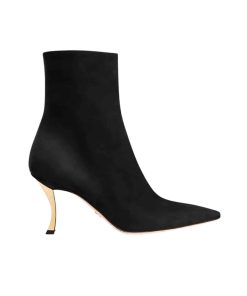 Dior Women D Fame Heeled Ankle Boot Suede Calfskin Black