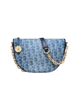 Dior Diorstar Callisto Bag Oblique Jacquard Blue Denim 20Cm S3206Udce M49E