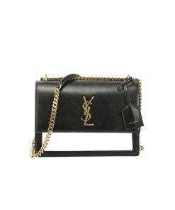 Saint Laurent Sunset Smooth Leather Shoulder Bag Bicolor 23Cm