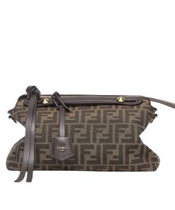 Fendi By The Way Soft Medium Brown Ff Jacquard Fabric Bag 27Cm 8Bl155Afpmf1Gl7