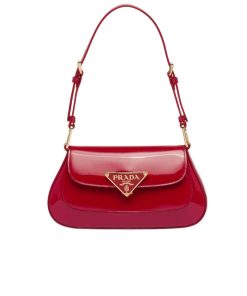 Prada Patent Leather Shoulder Bag In Cherry Red 25Cm 1Bd355 069 F0E06 V Hto