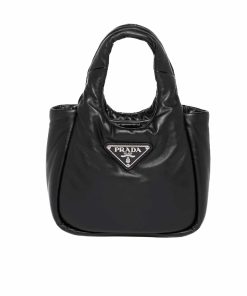 Prada Padded Soft Leather Bag Geranium Black 19Cm 1Ba359 2Dyi F0002 V Ovo