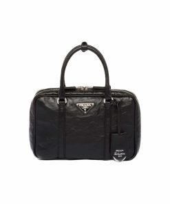 Prada Antiqu Handle Bag Black 25Cm 1Bb092 Uvl F0002 V T2O