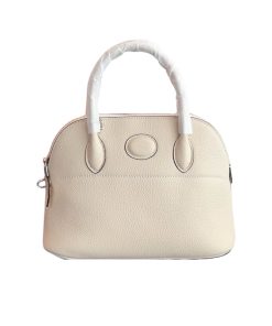 Hermes Bolide Taurillon Clemence Blanc 27Cm