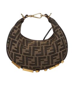 Fendi Fendigraphy Mini Bag Brown Ff 20Cm 8Bs081Alp3F1Mat