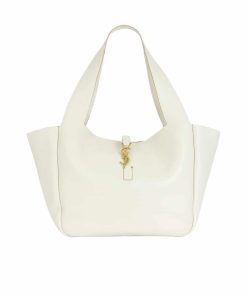 Saint Laurent Le 5 À 7 Bea In Grained Leather White 50Cm 763435Aaddg